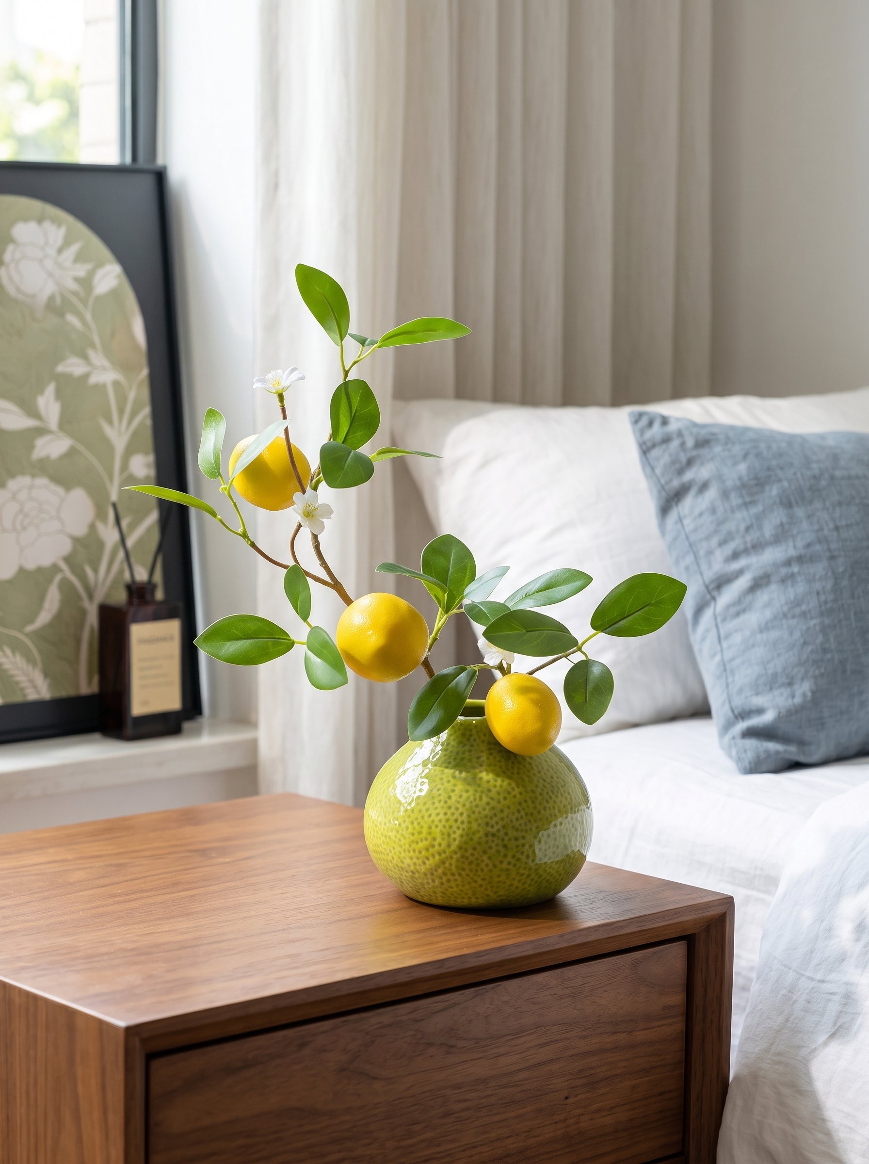 Nordic Mediterranean Fresh Summer Lemon Branch Artificial Floral Arrangement