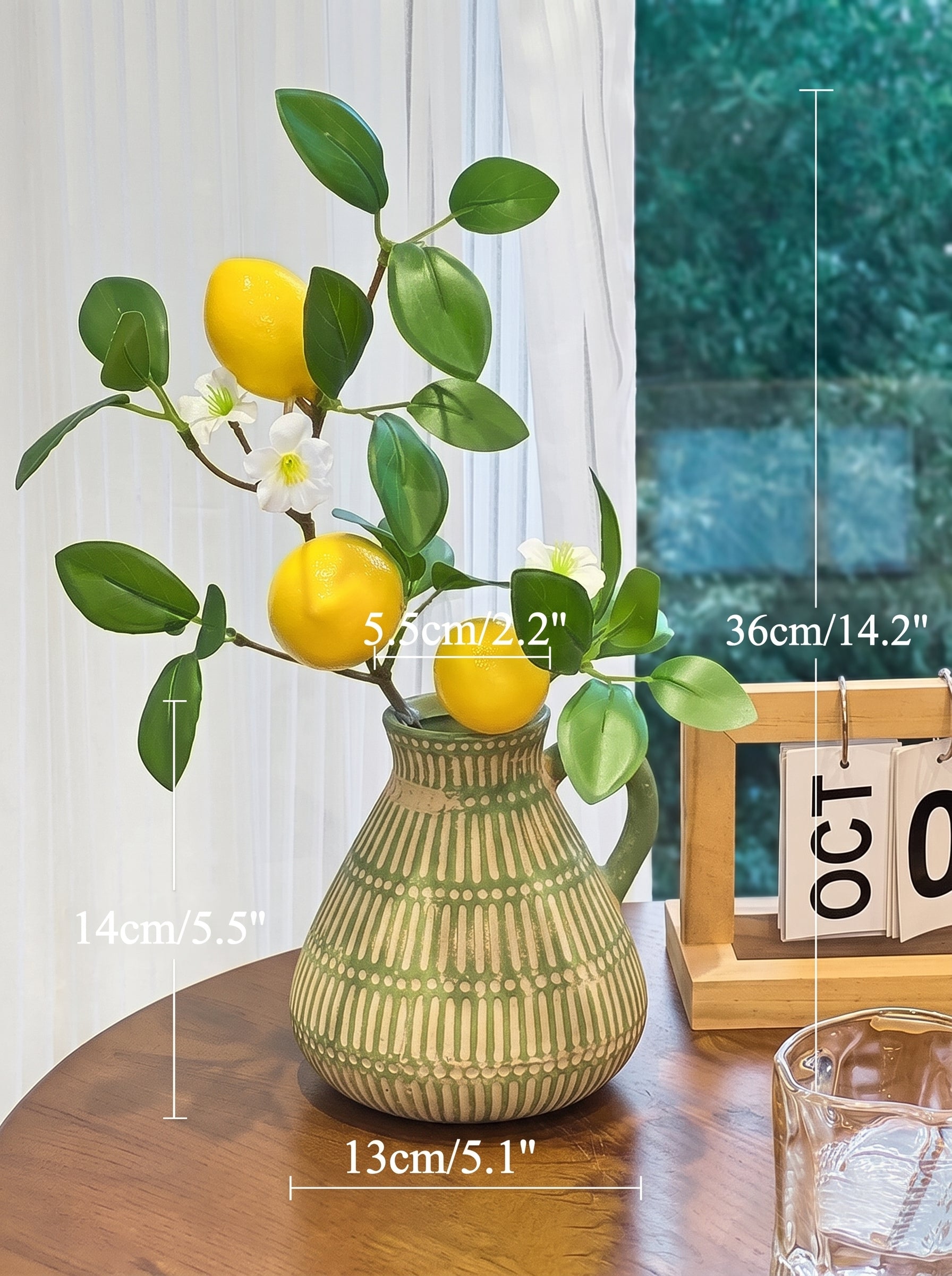 Vibrant Mediterranean Lemon Botanical Artificial Floral Arrangement