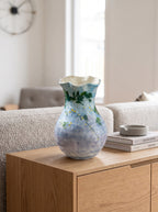 Vintage Hand-painted Sky-blue Wisteria Ceramic Vase