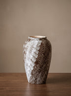 Rustic Distressed Frosted Stoneware Vase