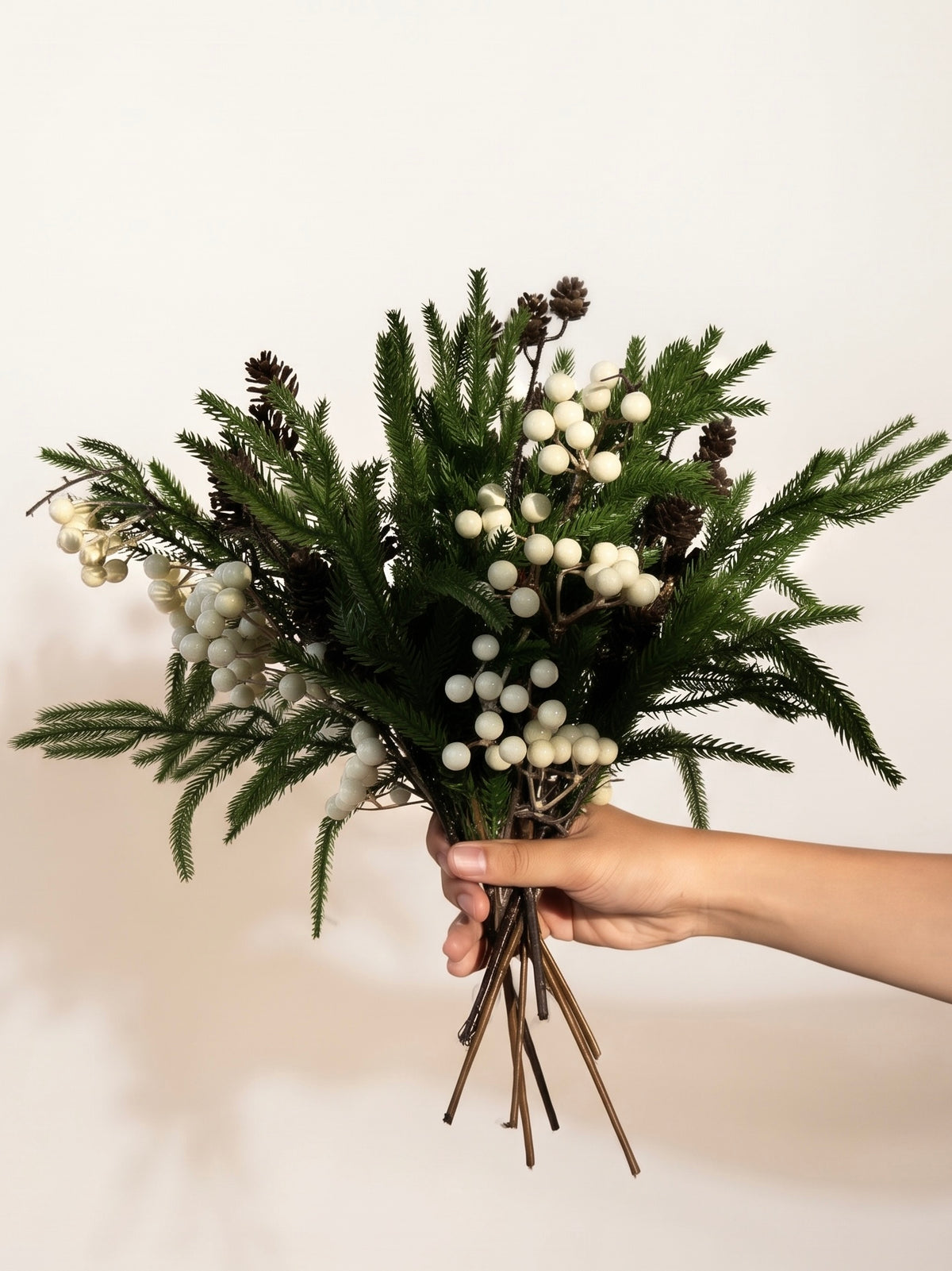 Winter Pine & White Berry Faux Floral Arrangement