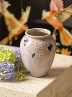 Hand-painted Soft Lilac Hydrangea Ceramic Vase