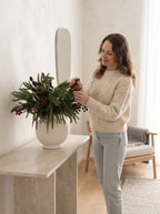 Winter Pine & Red Berry Faux Floral Arrangement