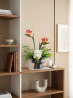 Tropical Bird of Paradise and Orchid Faux Floral Arrangement