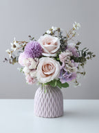 Elegant Mauve Rose and Lavender Provincial Faux Floral Arrangement