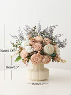 Vintage Romantic Rose and Lavender Faux Floral Arrangement