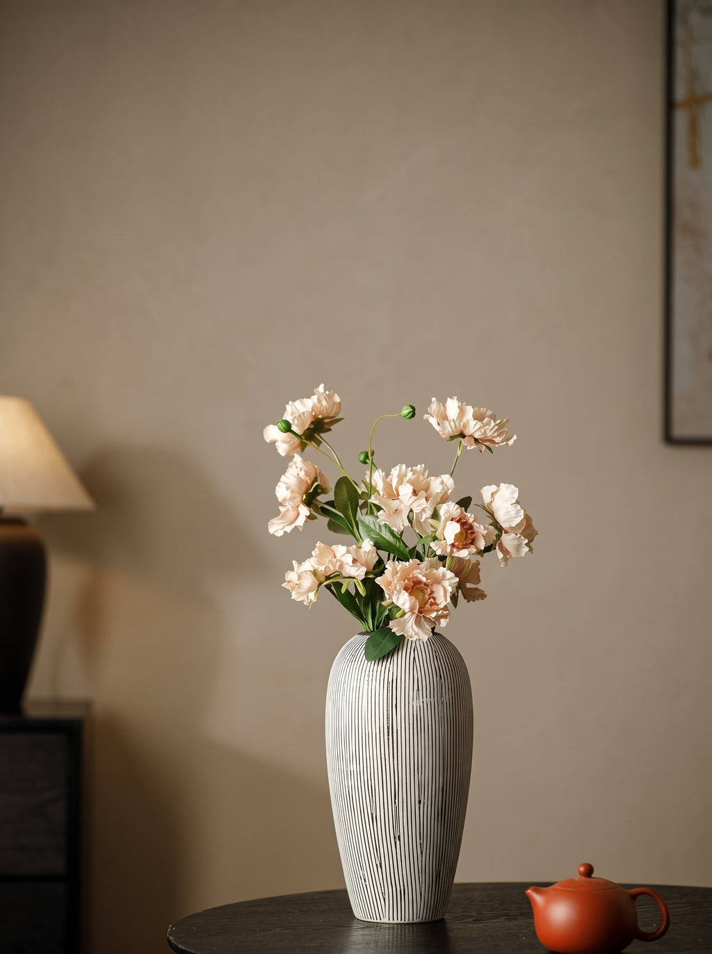 Minimalist Black and White Striped Vase