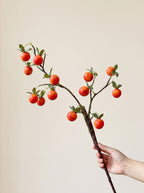 Golden Autumn Harvest Faux Persimmon Branch Artificial Floral Arrangement