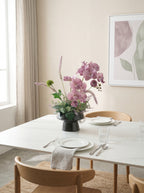 Zen Mauve Purple Orchid Botanical Faux Floral Arrangement
