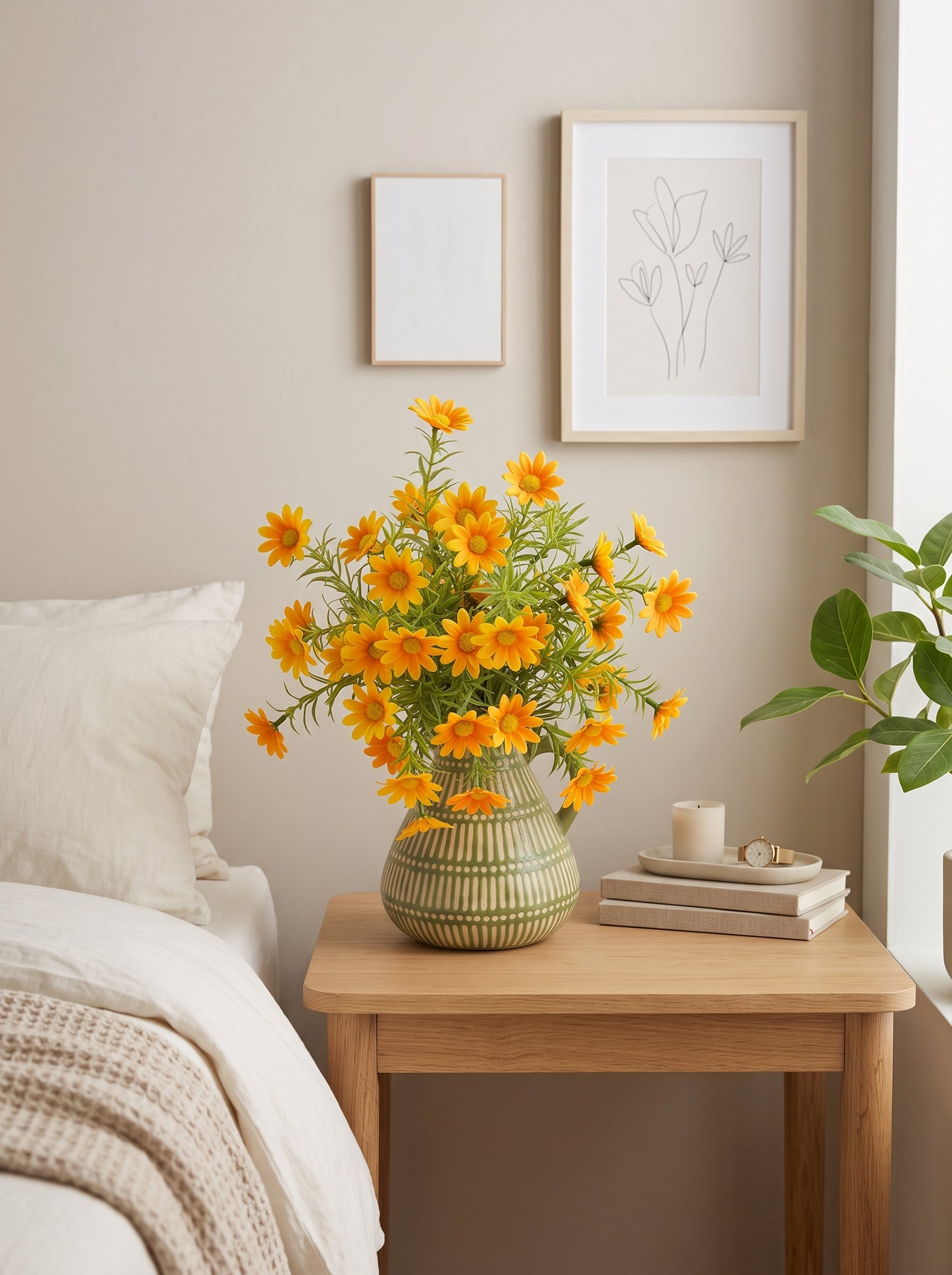 Sunny Golden Daisy Botanical Artificial Floral Arrangement