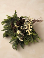 Nordic White Berry and Cedar Botanical Faux Floral Arrangement