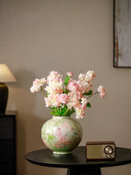 Sculptural Green Splash Aesthetic Moon Vase