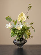 Serene Forest Anthurium Orchid Botanical Faux Floral Arrangement