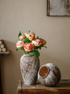 Rustic Distressed Frosted Stoneware Vase