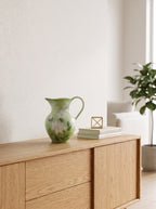 French Country Botanical Lily Butterfly Ceramic Vase