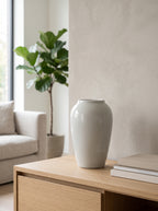 Minimalist White Crackle Glaze Ceramic Vase