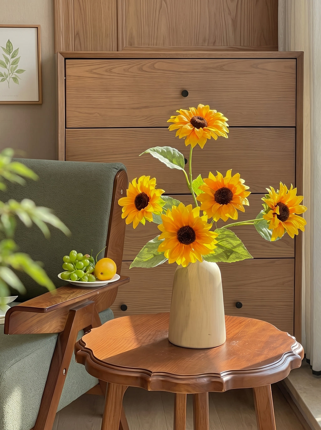 Radiant Golden Sunflower Botanical Artificial Floral Arrangement