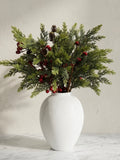 Nordic Red Berry and Cedar Botanical Faux Floral Arrangement