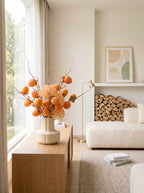 Nordic Golden Persimmon Harvest Faux Floral Arrangement