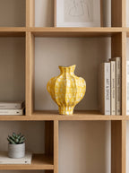 Artistic Fluted Yellow Spotted Vase