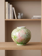 Sculptural Green Splash Aesthetic Moon Vase