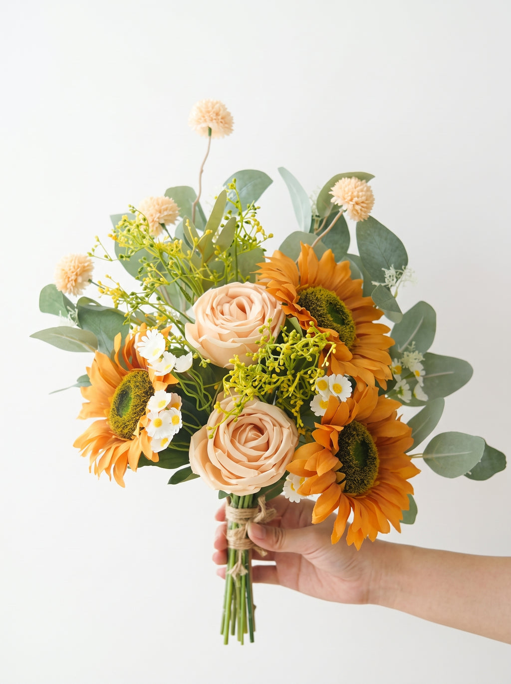 Golden Meadow Sunflower Bouquet Faux Floral Arrangement