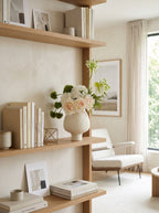 Zen White Rose and Hydrangea Faux Floral Arrangement