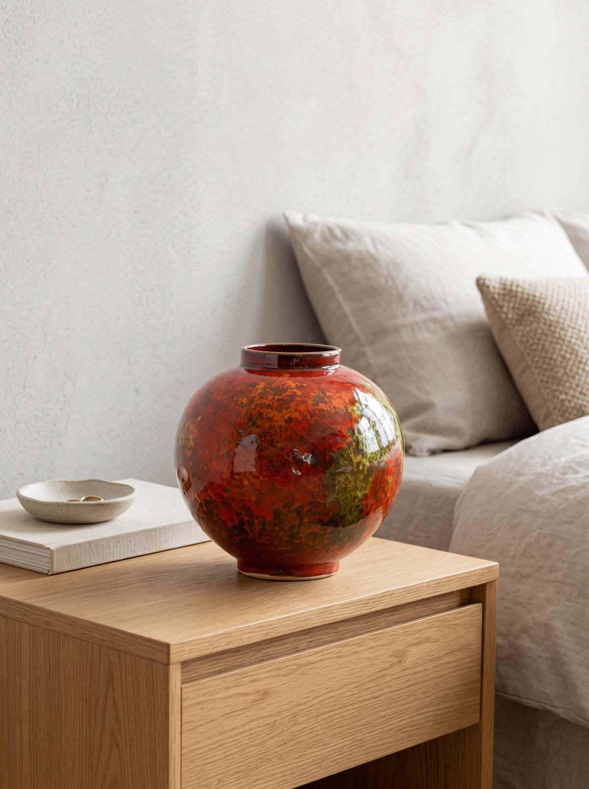 Flame Red Flambé Glaze Vase