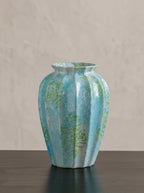 Spotted Ocean Blue Fluted Vase