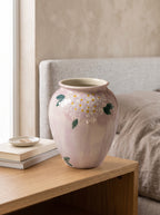 Hand-painted Soft Lilac Hydrangea Ceramic Vase