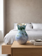 Vintage Hand-painted Sky-blue Wisteria Ceramic Vase
