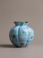 Vintage Fluted Speckled Glazed Sculptural Vase