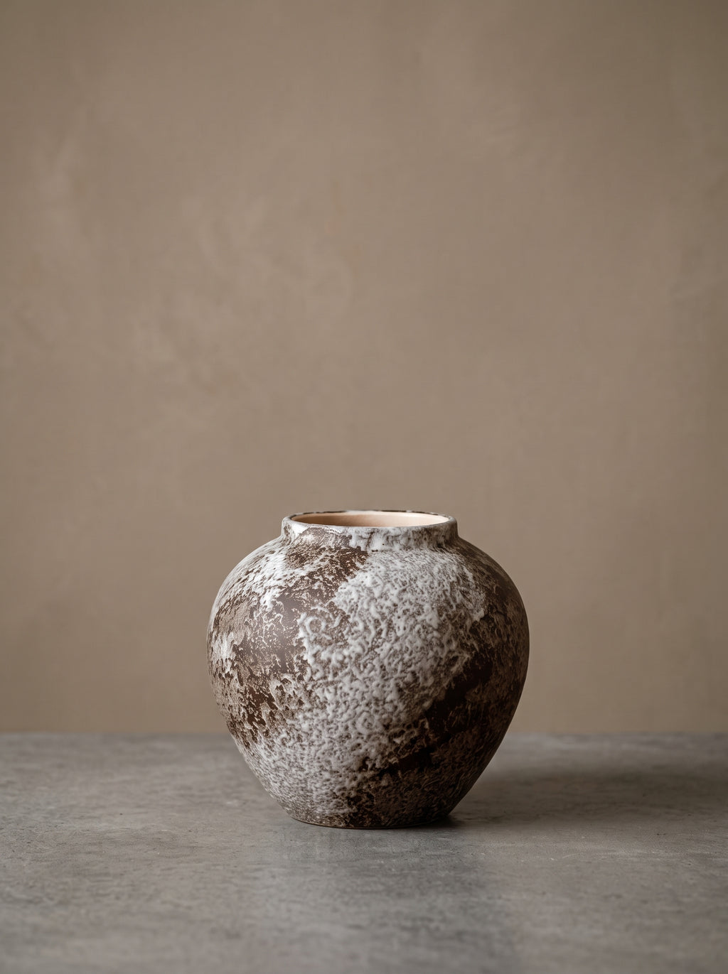 Rustic Distressed Frosted Stoneware Vase