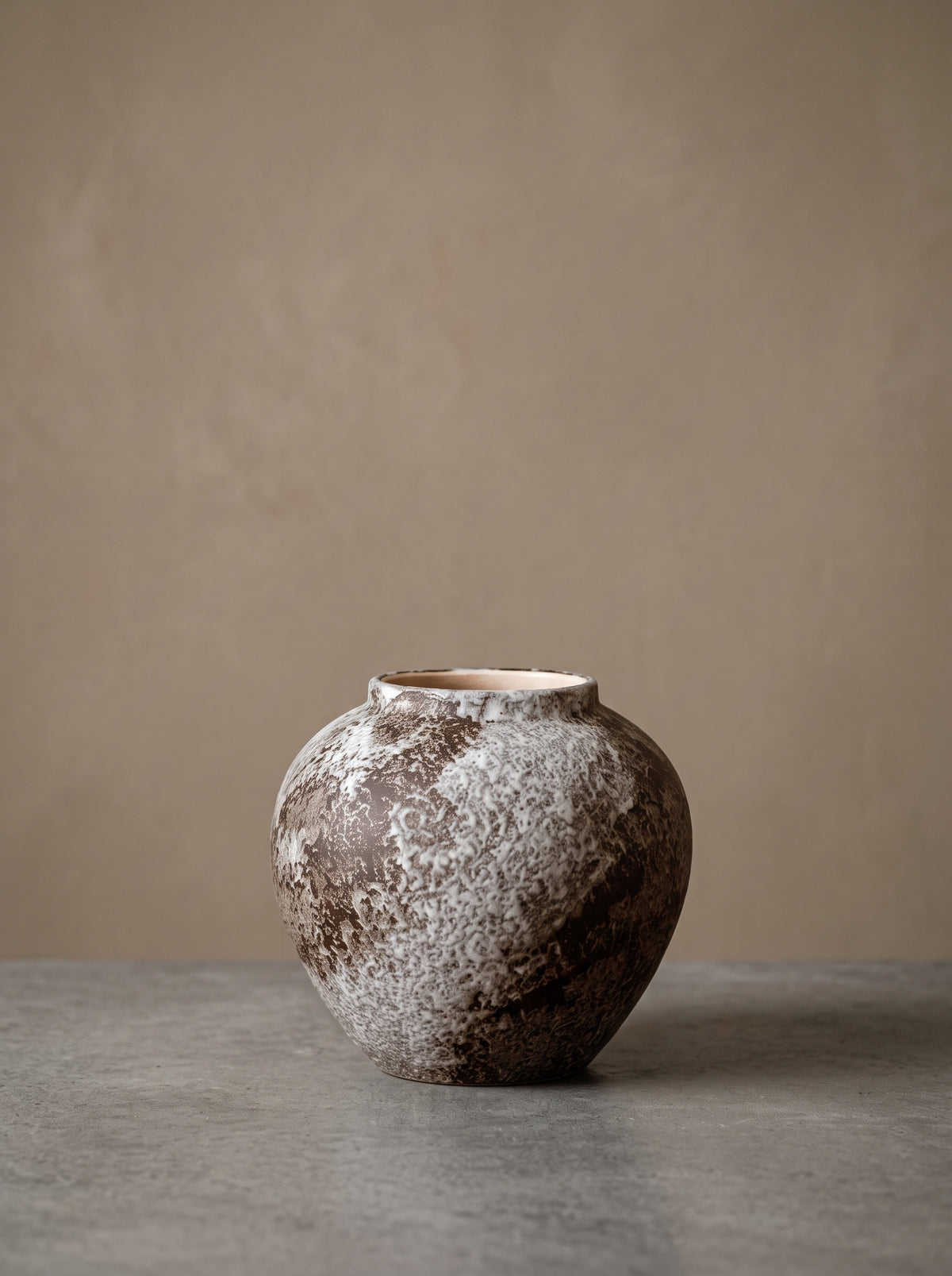 Rustic Distressed Frosted Stoneware Vase