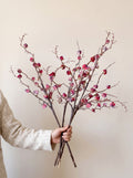 Vintage Crimson Botanical Branch Faux Floral Arrangement