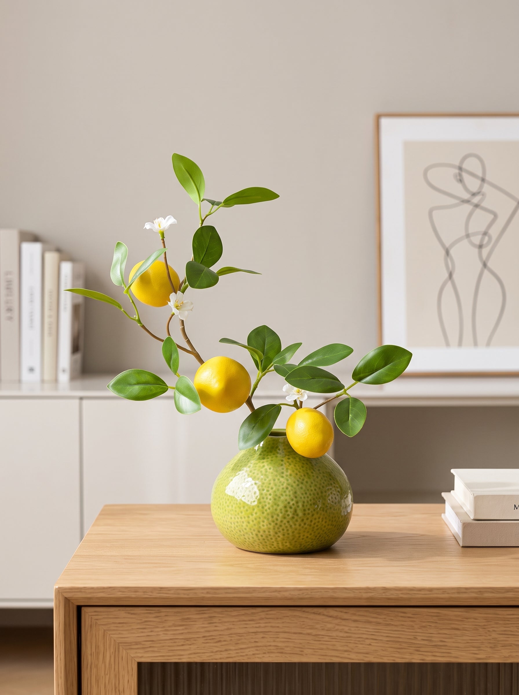 Nordic Mediterranean Fresh Summer Lemon Branch Artificial Floral Arrangement