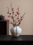 Nordic Glossy White Fluted Sculptural Vase