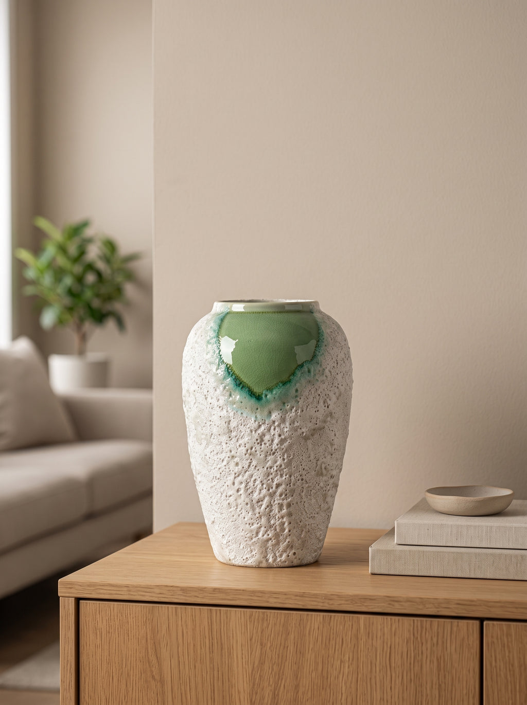 Wabi-Sabi Lava Bubble Drip Glaze Vase
