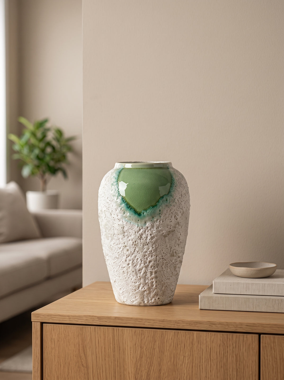 Wabi-Sabi Lava Bubble Drip Glaze Vase