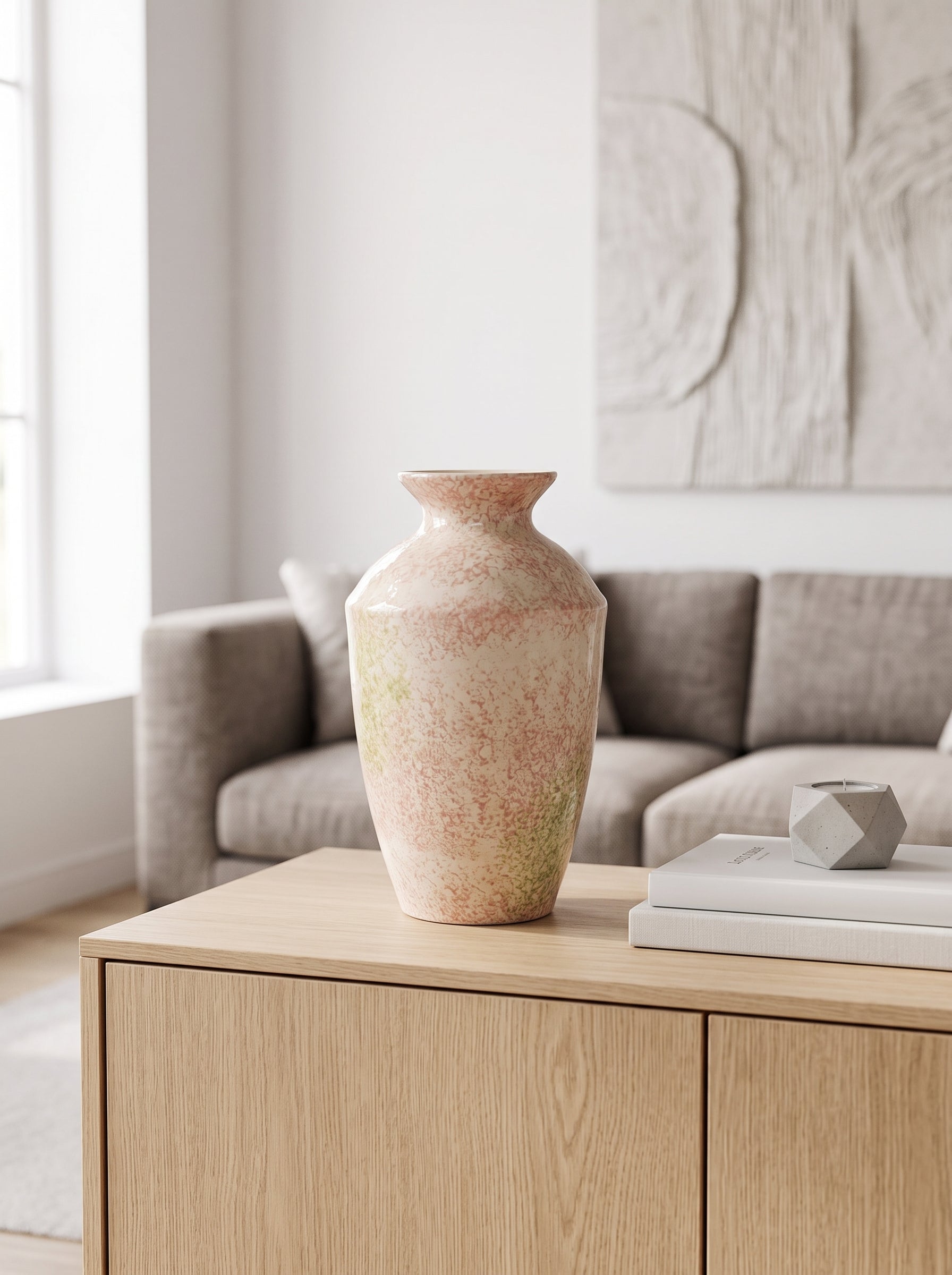 Pastel Speckled Glazed Sculptural Ceramic Vase