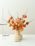 Nordic Golden Persimmon Harvest Faux Floral Arrangement