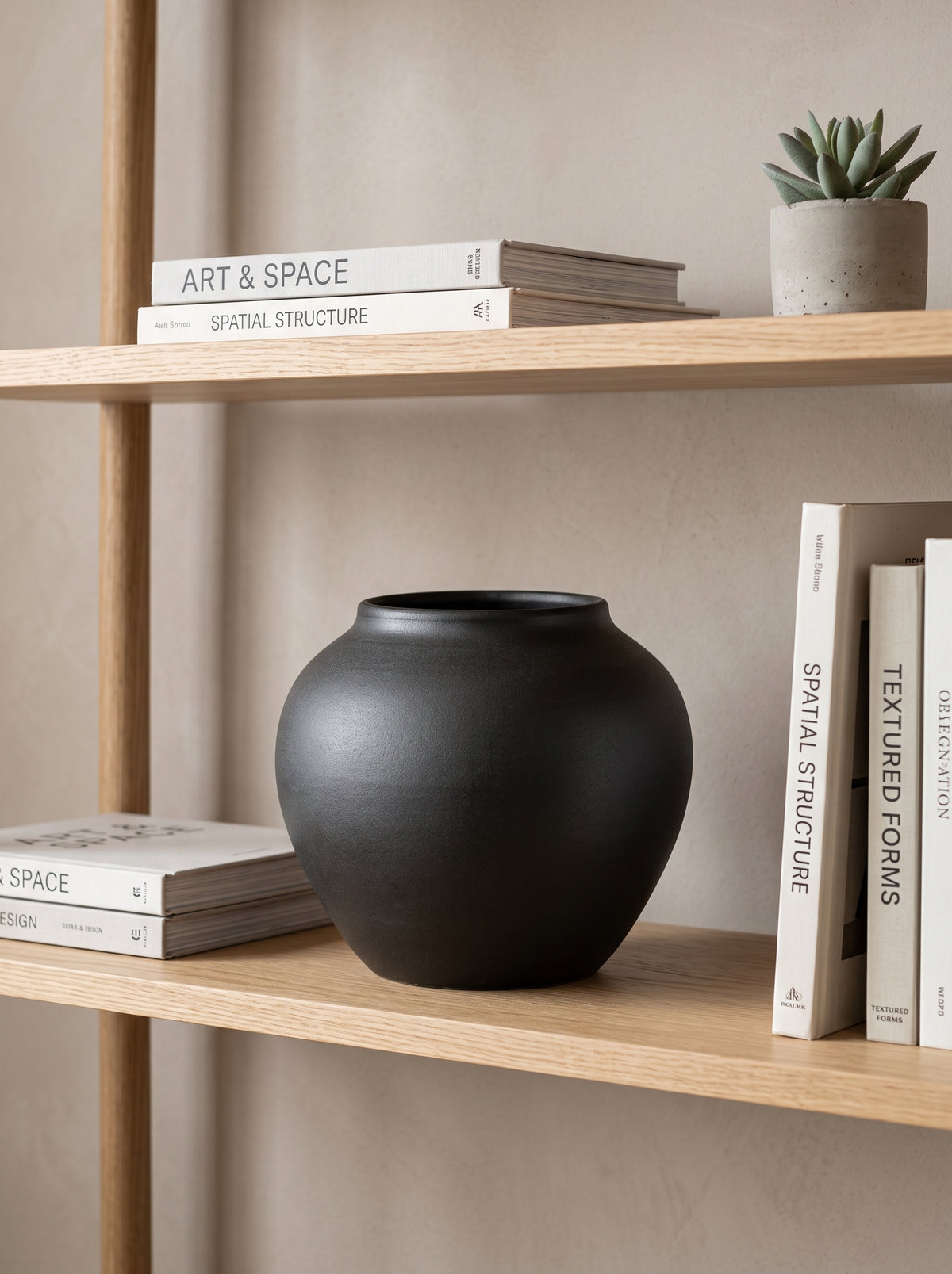 Wabi-Sabi Black Sculptural Vase
