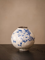 Vintage Blue Wisteria Handcrafted Ceramic Vase