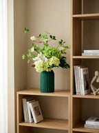 Nordic Magnolia and Green Hydrangea Botanical Faux Floral Arrangement