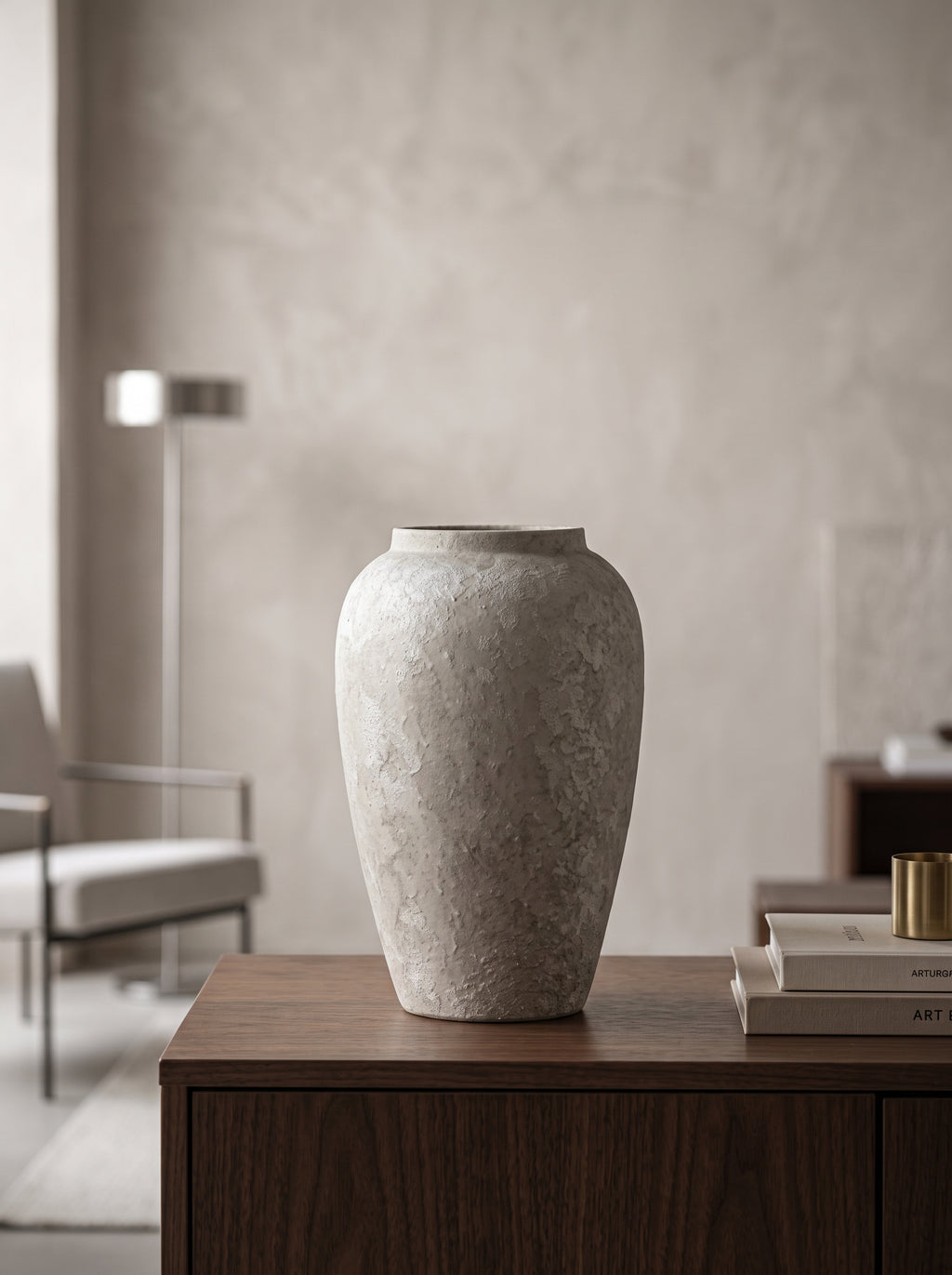 Zen Wabi-Sabi Concrete Textured Vase