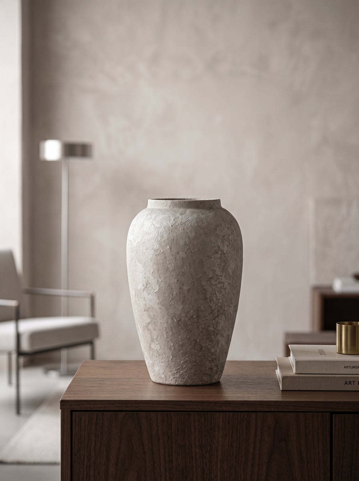 Zen Wabi-Sabi Concrete Textured Vase