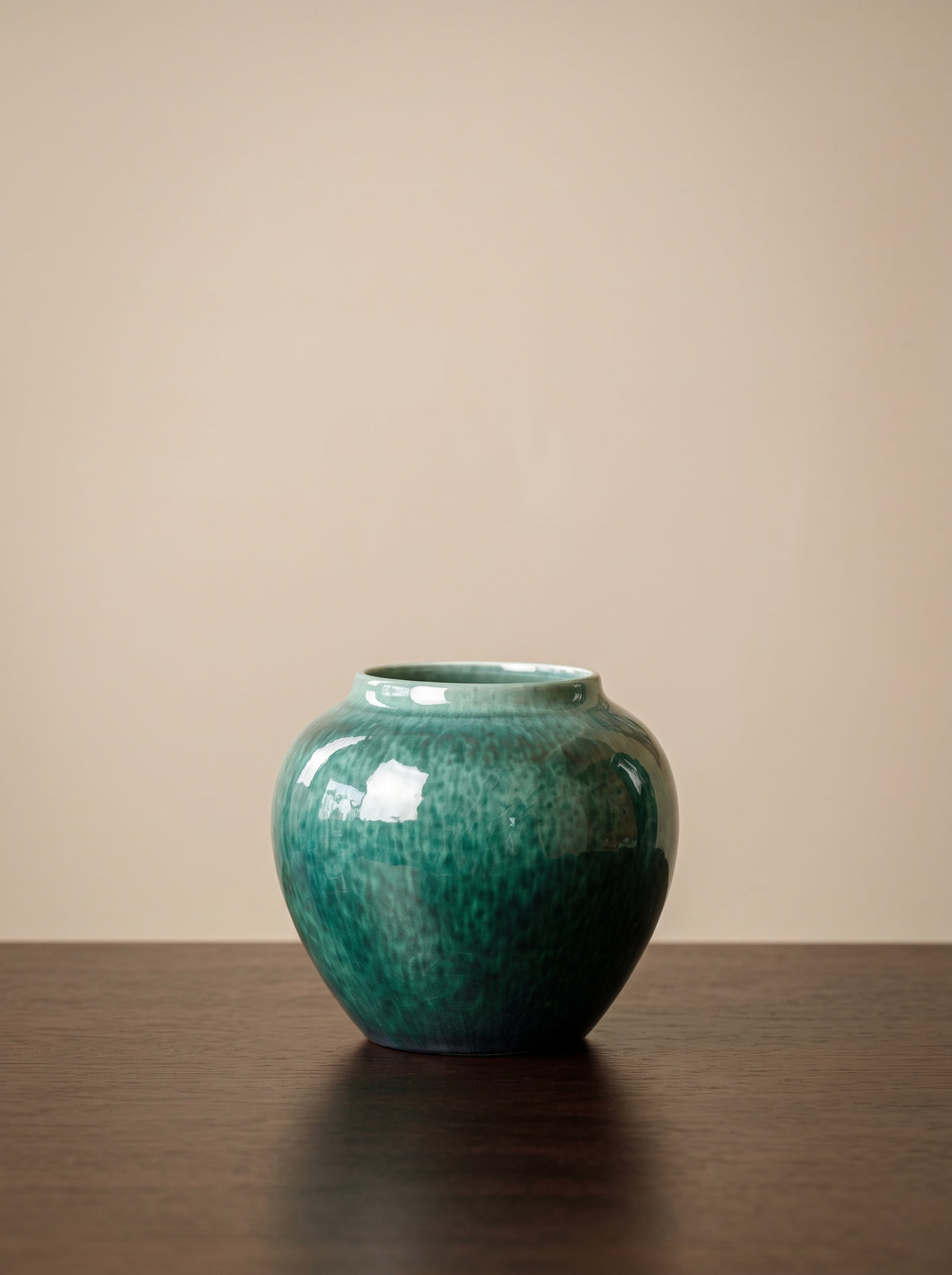 Artisanal Handcrafted Emerald Glazed Vase