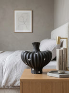 Modern Matte Black Polka Dot Sculptural Vase