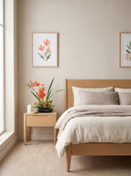 Zen Asian-Inspired Coral Orchid Botanical Faux Floral Arrangement