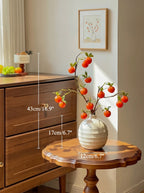 Golden Autumn Harvest Faux Persimmon Branch Artificial Floral Arrangement